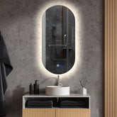LED Spiegel Oval | Touch-Schalter | Anti-Beschlag-Funktion | Neutralweißes Licht - Reyze Seria Ambient Model 1